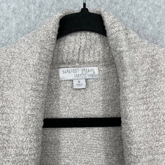 Barefoot Dreams CozyChic Lite Circle Cardi Size M Tan Light Neutral Pockets EUC - Picture 6 of 11